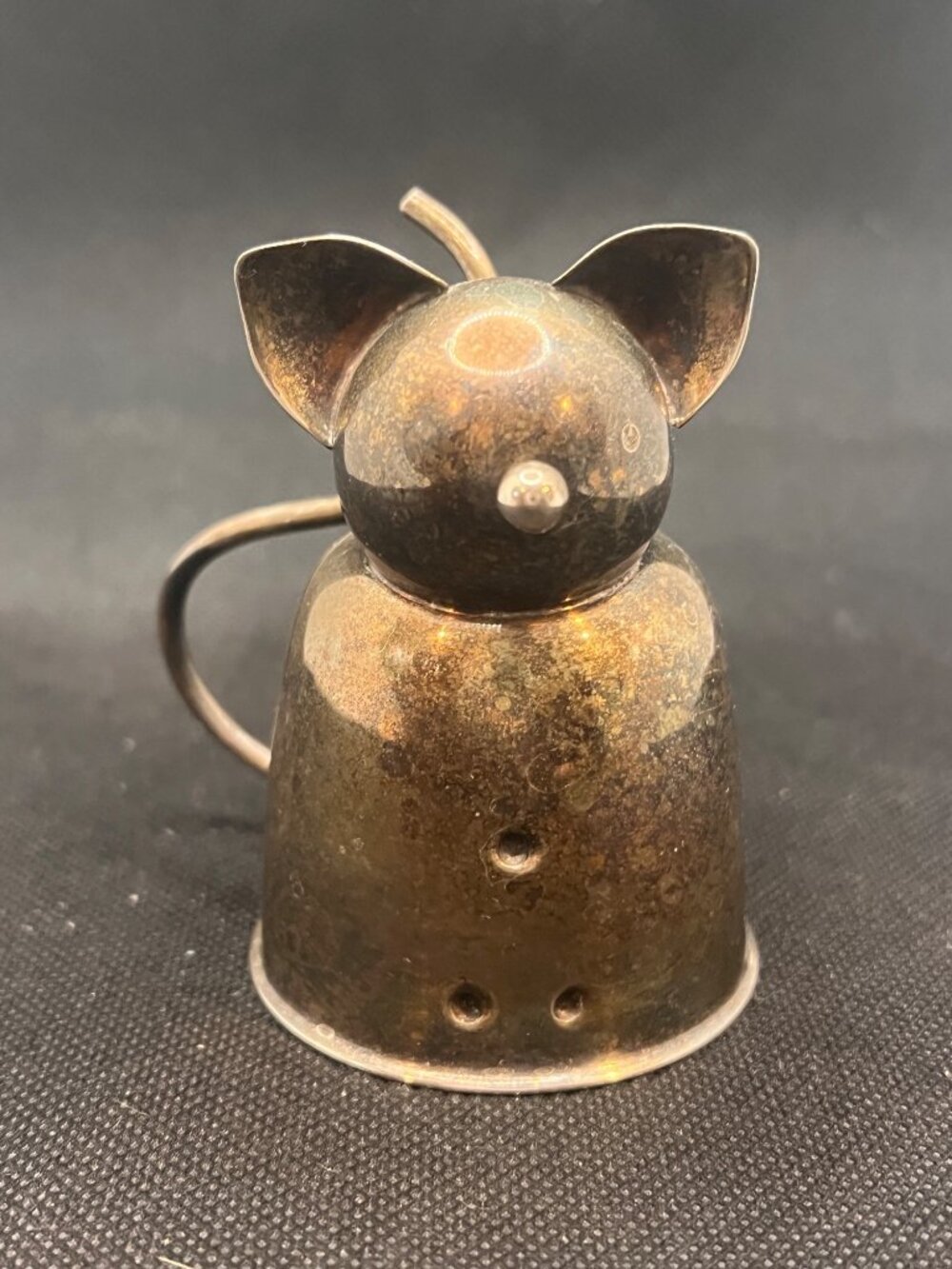 Vintage 1964 Napier Fat Cat Jigger #234 Silverplate 1 Oz Figural Barware Bertoll - Picture 5 of 15